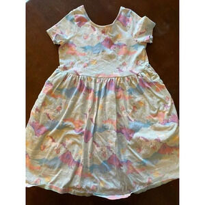 Lands' End Girls' Dress size 8 plus; unicorn, whimsical print; 100% cotton